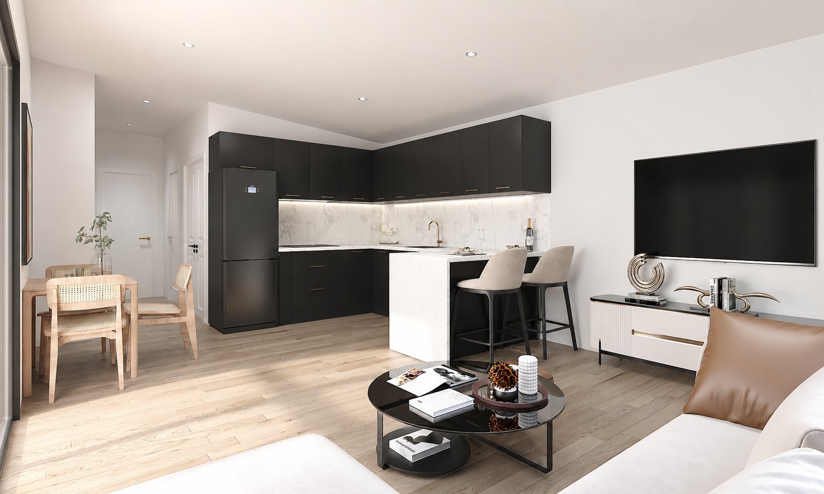 Open-Plan Kitchen & Living